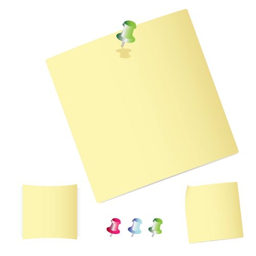 Post-it notes and pins